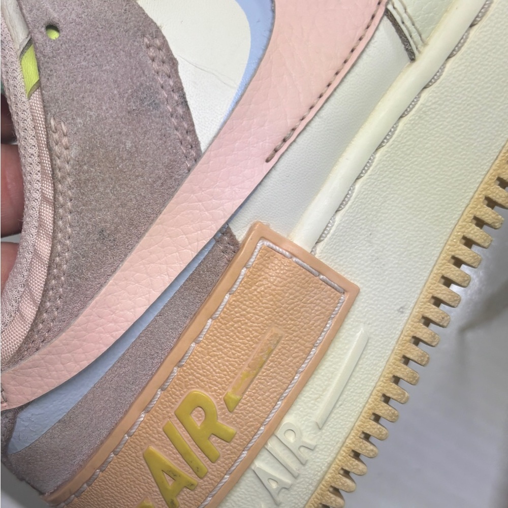 Nike Air Force 1 Shadow Pale Ivory Multi Women’s 8.5 Pastel AF1 Sneakers - Picture 7 of 14